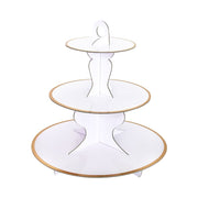 White with Gold Trim Cupcake Stand